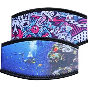 WEIENSC Neoprene Slap Straps for Diving Mask - Swimming Waterproof Mask Strap Cover (4 Pack, Unisex) | Magic Velcro Closure