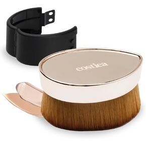 COSTICA Foundation Brush 2 Pack Foundation Makeup Brush, Flat Top Flawless Foundation Brush for Liquid Makeup, Kabuki Brush for Blending, Liquid, Cream or Flawless Powder with Portable Case(Black) in Saudi Arabia