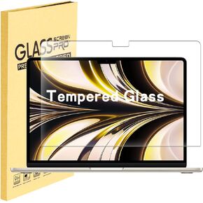 MUBUY-GOL Tempered Glass Screen Protector for 2023 Newest MacBook Air 15.3" with M2 Chip (Model: A2941) Screen Protector for MacBook Air 15.3 Laptop Protective Accessories [9H Hardness] [Bubble Free]