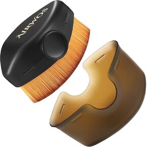 AirWos® Foundation Makeup Brush Dolphin shape Kabuki Hexagon Face Blush Liquid Powder Foundation Brush for Blending Liquid, Cream or Flawless Powder Cosmetics with Storage Case