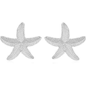Gold Starfish Shell Earrings Chunky Conch Seashell Stud Earrings Summer Beach Jewelry for Women