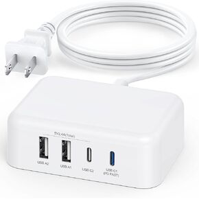 BOVICAS 170W USB C Charging Station Block, Travel Charger for Multiple Devices, USB C Charger Plug for iPhone 15 14 13 12 Series, Apple Watch Ultra SE 9 8 7 6 5 4 3 2, AirPods, MacBook Pro Air, iPad