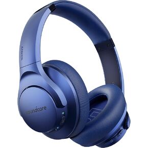 سماعات Anker Soundcore Life Q20 Hybrid النشطة المانعة للضوضاء، سماعات رأس بلوتوث لاسلكية فوق الأذن، وقت تشغيل 40 ساعة، صوت عالي الدقة، صوت جهير عميق، أكواب أذن من إسفنج الذاكرة (متجددة)