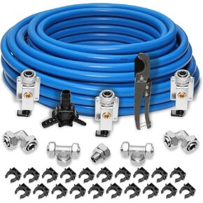 Howaoo Compressed Air Line Kit, 3/4 inch x 200 Feet, HDPE-Aluminum Compressed Air Piping System for Garage Connect Air Compressor Install Kit, Leak-Proof & Easy to Install Air Compressor Accessories
