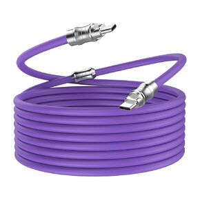 WLGQ USB C to USB C Cable, PD100W Skin-Friendly Liquid Silicone Material Fast Charging Cable USB Type C Interface Device Universal Charging Cable(Yellow-10ft)
