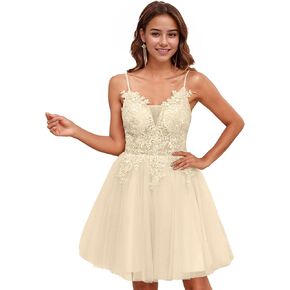 JAEDEN Homecoming Dresses HOCO Short - 2024 Lace Prom Homecoming Dress for Teens Tulle