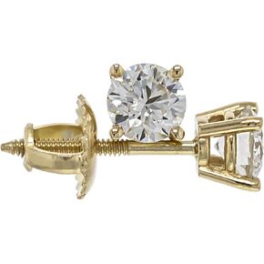 IGI Certified 14k Gold Lab-Grown Diamond Stud Earrings (I-J Color, VS2-SI1 Clarity)