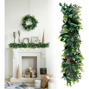 Patio Artificial Vines 19.7" Fake Hanging Plants-2Pc Faux Ivy Vine Leaves Flower Garland Fake Fern for Indoor Bedroom Wall Décor Outdoor Greenery Backdrop Wedding Decoration, Green with Pink