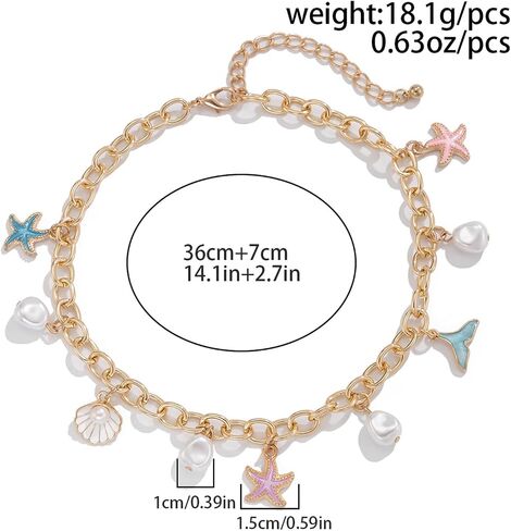 Gold Charm Necklace for Women White Pearl Choker Necklace Head Portrait Square Pendant Necklace Boho Charm Necklace Beach Necklace Jewelry for Women in Saudi Arabia