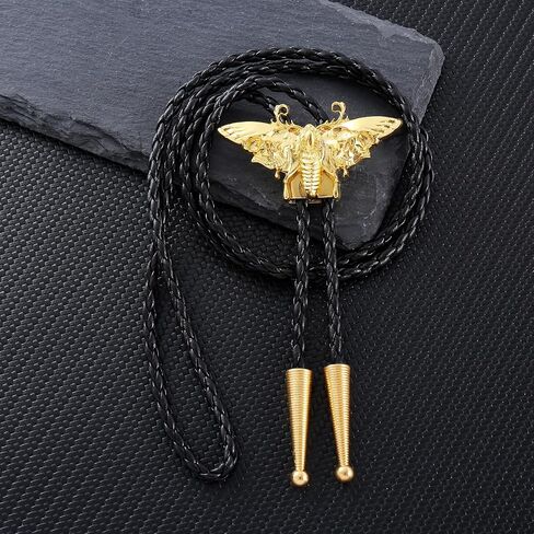 Western Cowboy Bolo tie for Men Women Vintage Gold/Silver Rooster/Death Head Moth Bolo Ties Necktie Gothic Punk Jewelry in Saudi Arabia