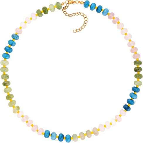Sacina Trendy Boho Colorful Beaded Choker Necklace, Crystal Necklace, Hippie Necklace, Summer Necklace, Beach Necklace, Y2k Necklace, Christmas Jewelry Gift for Women in Saudi Arabia