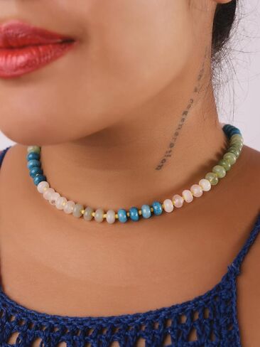 Sacina Trendy Boho Colorful Beaded Choker Necklace, Crystal Necklace, Hippie Necklace, Summer Necklace, Beach Necklace, Y2k Necklace, Christmas Jewelry Gift for Women in Saudi Arabia