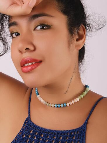 Sacina Trendy Boho Colorful Beaded Choker Necklace, Crystal Necklace, Hippie Necklace, Summer Necklace, Beach Necklace, Y2k Necklace, Christmas Jewelry Gift for Women in Saudi Arabia