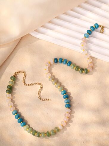 Sacina Trendy Boho Colorful Beaded Choker Necklace, Crystal Necklace, Hippie Necklace, Summer Necklace, Beach Necklace, Y2k Necklace, Christmas Jewelry Gift for Women in Saudi Arabia