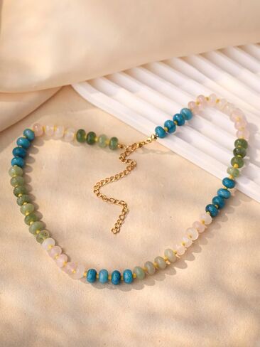 Sacina Trendy Boho Colorful Beaded Choker Necklace, Crystal Necklace, Hippie Necklace, Summer Necklace, Beach Necklace, Y2k Necklace, Christmas Jewelry Gift for Women in Saudi Arabia