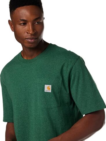 تي شيرت Carhartt رجالي كبير وطويل فضفاض ثقيل الوزن بأكمام قصيرة وجيب، Lakeshore in Kuwait