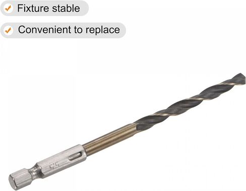 uxcell 5 Pcs High Speed Steel Hex Shank Twist Drill Bit, 5mm Drilling Dia with 1/4 Inch Hex Shank 105mm Length in Saudi Arabia