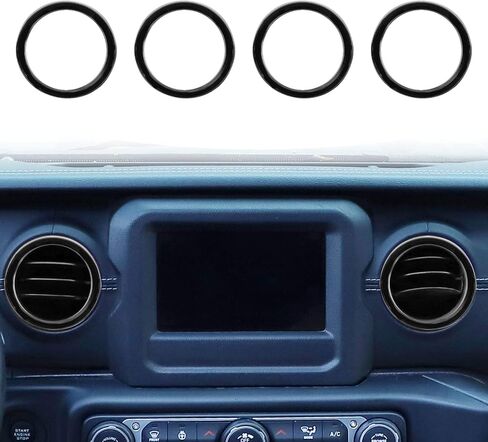 Voodola for Jeep JL Dash تكييف الهواء تنفيس منفذ الحافة شبكة التهوية زخرفة تقليم ل 2018-2023+ Jeep Wrangler JL JLU Gladiator JT Trunk الملحقات الداخلية، سبائك الألومنيوم الأحمر in Saudi Arabia