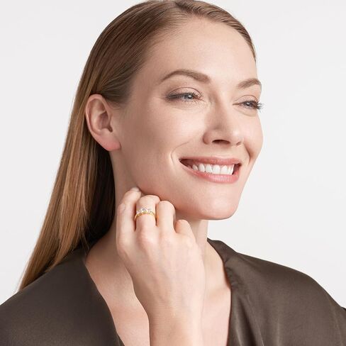 18K Yellow Gold Plated 925 Sterling Silver Princess-Cut Cubic Zirconia "Yesterday, Today, Tomorrow" 3-Stone Engagement or Anniversary Ring - Size 8 in Kuwait