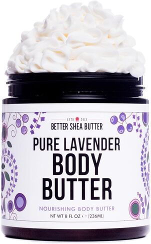 Deep Moisture LAVENDER Body Butter for Dry Skin Relief | with Raw Shea Butter | Body Cream for Women | No Artificial Fragrances | 8 oz in Saudi Arabia