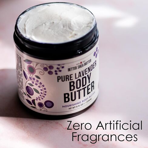 Deep Moisture LAVENDER Body Butter for Dry Skin Relief | with Raw Shea Butter | Body Cream for Women | No Artificial Fragrances | 8 oz in Saudi Arabia