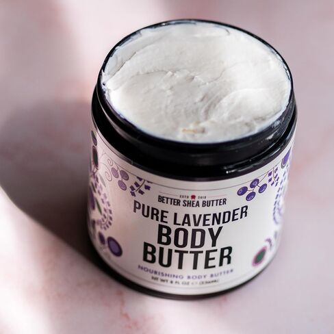 Deep Moisture LAVENDER Body Butter for Dry Skin Relief | with Raw Shea Butter | Body Cream for Women | No Artificial Fragrances | 8 oz in Saudi Arabia