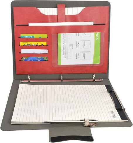 3 Ring Binder Padfolio File Folder, Business and Interview Portfolio with 3-Ring Binder, Clipboard (Gray) in Kuwait