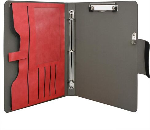 3 Ring Binder Padfolio File Folder, Business and Interview Portfolio with 3-Ring Binder, Clipboard (Gray) in Kuwait