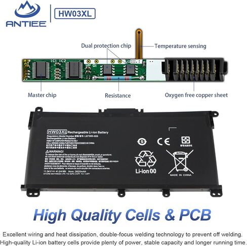 بطارية الكمبيوتر المحمول HT03XL L11119-855 لجهاز HP Pavilion 14-CE 14-CF 14-DF 15-CS 15-DA 15-DB 15-DW 17-CA 17-by Series 15-CS0053CL 15-DA0014DX 15-DW0033NR L11421-542 L11421 -2C2 HSTNN-UB7J HT03041XL HSTNN-DB8R in Saudi Arabia