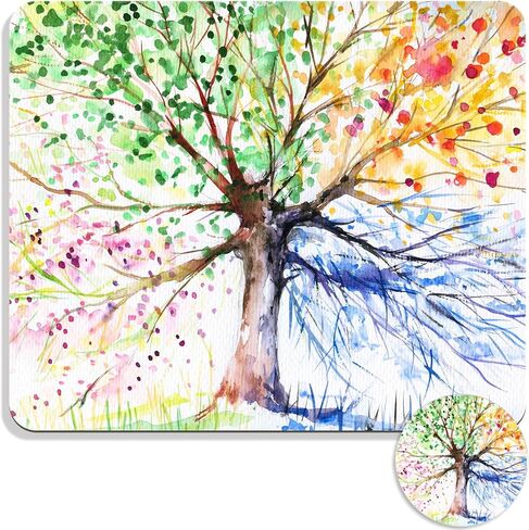 Square Mouse Pad with Coaster, Soft Cute Computer Mouse Mat with Non-Slip Rubber Base, Easy to Slide, Splash Resistant Surface, Personalized Design, Portable, Garden Flowers in Kuwait