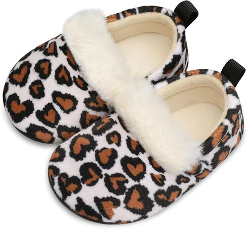 L-RUN Toddler Slippers for Girls Boys Warm House Shoes for Kids Baby Sock Shoes Non-Slip Rubber Sole Winter Home Slippers for Indoor in Kuwait