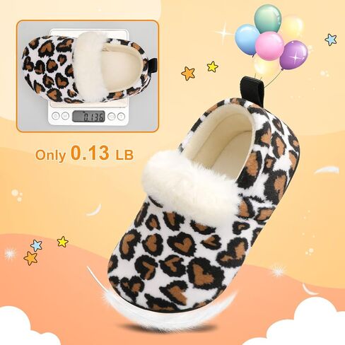 L-RUN Toddler Slippers for Girls Boys Warm House Shoes for Kids Baby Sock Shoes Non-Slip Rubber Sole Winter Home Slippers for Indoor in Kuwait