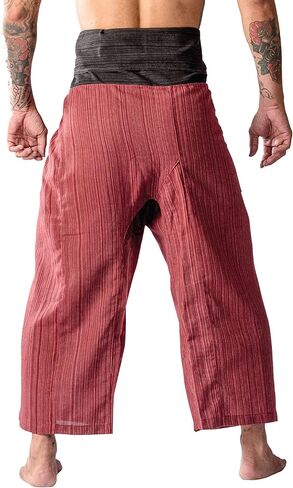 LannaPremium Thai Fisherman Pants for Men Women Yoga Pants Pirate Pants 2 Tone - Martial Arts Pants Blue Purple in Kuwait