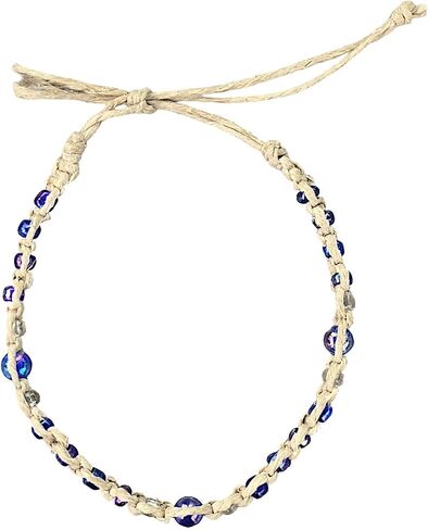 BlueRica Hemp Anklet Bracelet with Rasta Beads in Kuwait