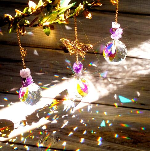 Suncatcher - جمشت القمر كريستال الشمس الماسك نافذة معلقة، هدايا سحرية للحظ السعيد للنساء في عيد الميلاد وعيد الشكر وعيد الميلاد الكريستال in Kuwait