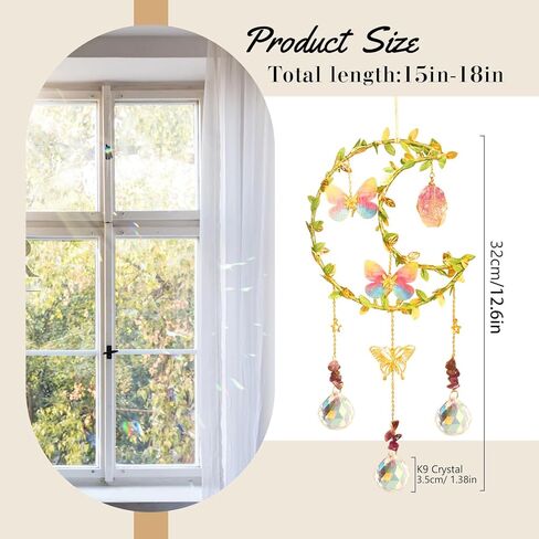 Suncatcher - جمشت القمر كريستال الشمس الماسك نافذة معلقة، هدايا سحرية للحظ السعيد للنساء في عيد الميلاد وعيد الشكر وعيد الميلاد الكريستال in Kuwait