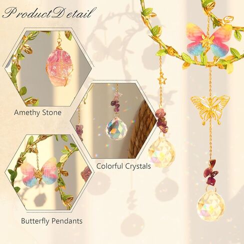 Suncatcher - جمشت القمر كريستال الشمس الماسك نافذة معلقة، هدايا سحرية للحظ السعيد للنساء في عيد الميلاد وعيد الشكر وعيد الميلاد الكريستال in Kuwait