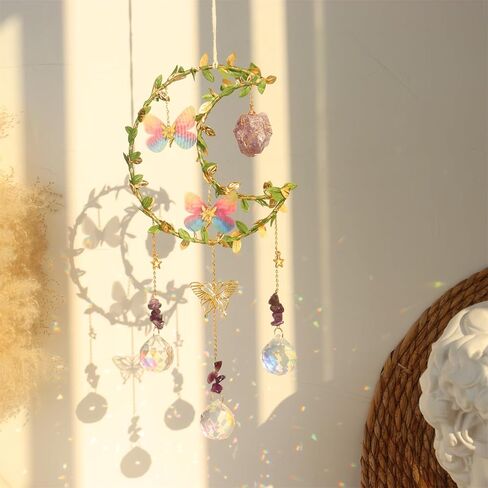 Suncatcher - جمشت القمر كريستال الشمس الماسك نافذة معلقة، هدايا سحرية للحظ السعيد للنساء في عيد الميلاد وعيد الشكر وعيد الميلاد الكريستال in Kuwait