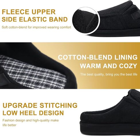 شبشب رجالي من ONCAI مع دعم قوس، فرو صناعي، مزيج من القطن عالي الكثافة، إسفنج ميموري فوم دافئ، سهل الارتداء، نعل مطاطي داخلي وخارجي، مقاس 7-16 in Kuwait