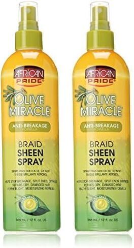 AFRICAN PRIDE Olive Miracle Braid Sheen Spray 12 Oz (438125) in Saudi Arabia