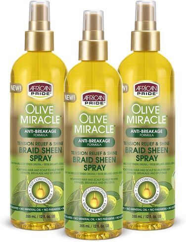 AFRICAN PRIDE Olive Miracle Braid Sheen Spray 12 Oz (438125) in Saudi Arabia