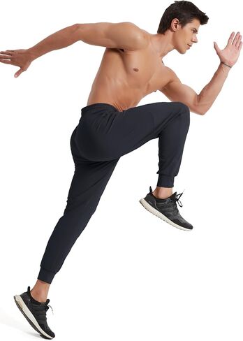 Men's Athletic Jogging Pants Traning Track Pants Gym Running Sweatpants Workout Joggers Zipper Pockets in Saudi Arabia
