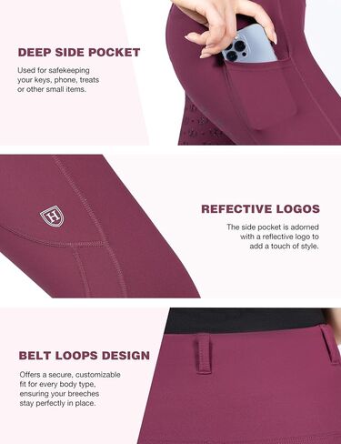 Harrison Howard Rider Breeches with Side Pockets Belt Loops Breathable Full-Seat Riding Pants Adds Grip & Safety for Riders in Saudi Arabia