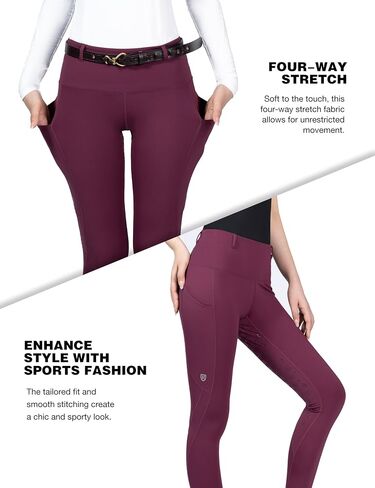 Harrison Howard Rider Breeches with Side Pockets Belt Loops Breathable Full-Seat Riding Pants Adds Grip & Safety for Riders in Saudi Arabia