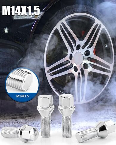 GAsupply 14x1.5 28mm Shank Lug Bolts, 20pcs Black Conical Seat 56mm Tall Lug Studs for Wheel Spacers, 17mm Hex in Saudi Arabia