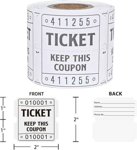 250 Raffle Tickets, 50/50 Double Roll Tickets for Raffles, Carnival, Door Prizes and Class Reward (Pink) in Saudi Arabia