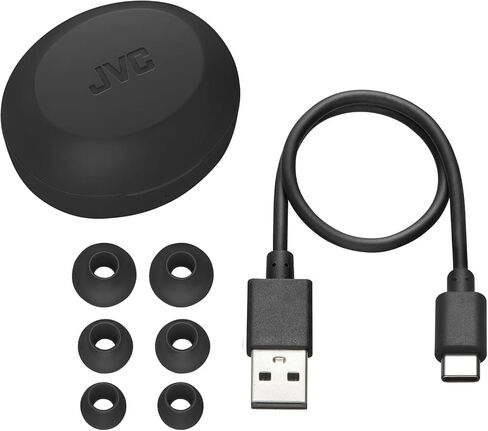 JVC سماعات اذن جامي ميني ترو لاسلكية HAA5T، بلوتوث 5.1، مقاومة للماء (IPX4)، عمر بطارية طويل (حتى 15 ساعة) (اسود) in Saudi Arabia