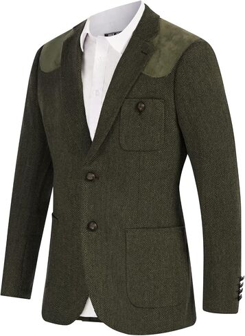 PJ PAUL JONES Men's Blazer Herringbone Tweed Sport Coats Two Button Wool Blend Formal Jacket in Saudi Arabia