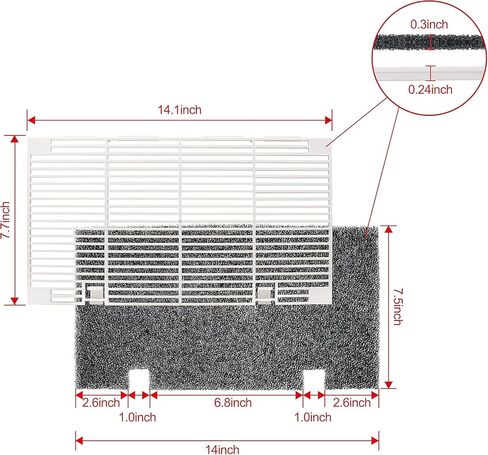 RV A/C Ducted Air Grille Duo-Therm Air Conditioner Grille Replacement for The Dometic 3104928.019 with Air Filter pad Assembly - Polar White in Saudi Arabia