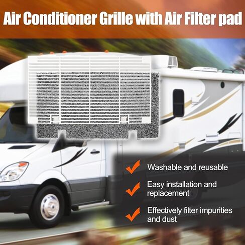 RV A/C Ducted Air Grille Duo-Therm Air Conditioner Grille Replacement for The Dometic 3104928.019 with Air Filter pad Assembly - Polar White in Saudi Arabia